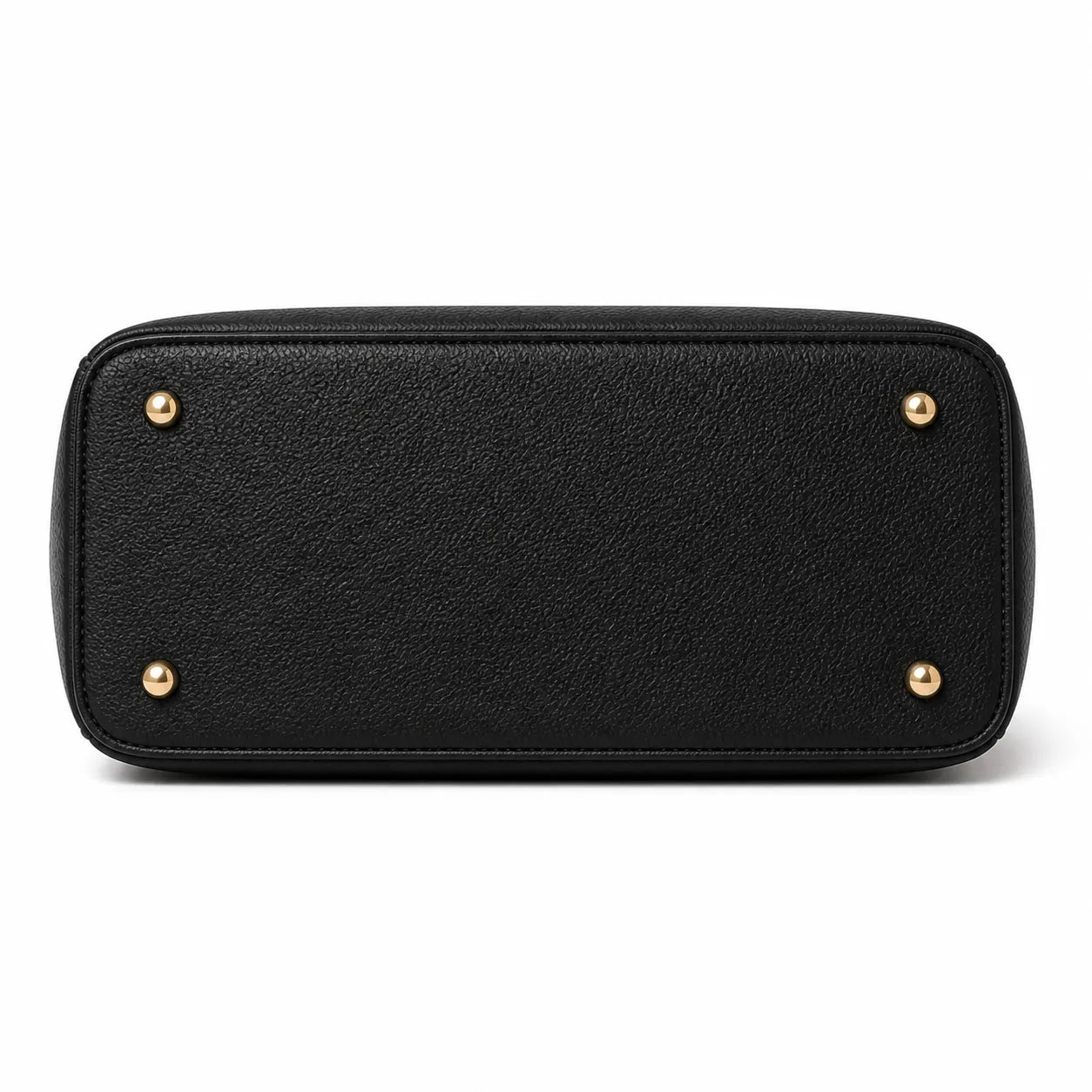 Elara Classic Black Leather Handbag with Shoulder Strap for Women