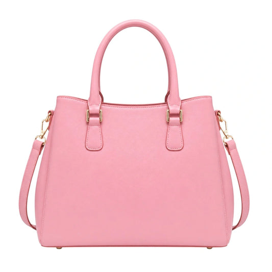 Elegant Pink Leather Tote Handbag for Women