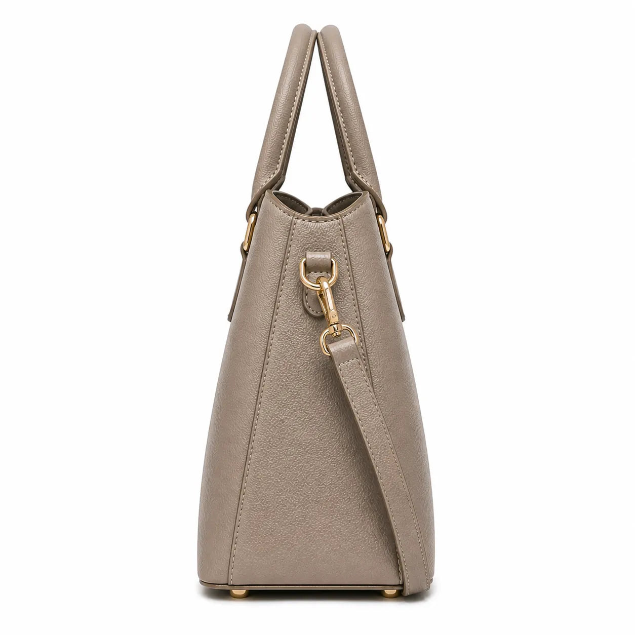 Elara Elegant Taupe Leather Handbag with Shoulder Strap for Women