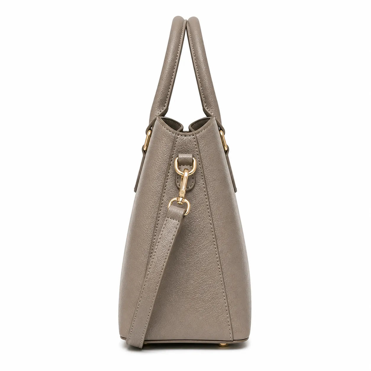 Elara Premium Taupe Top Handle Handbag with Shoulder Strap
