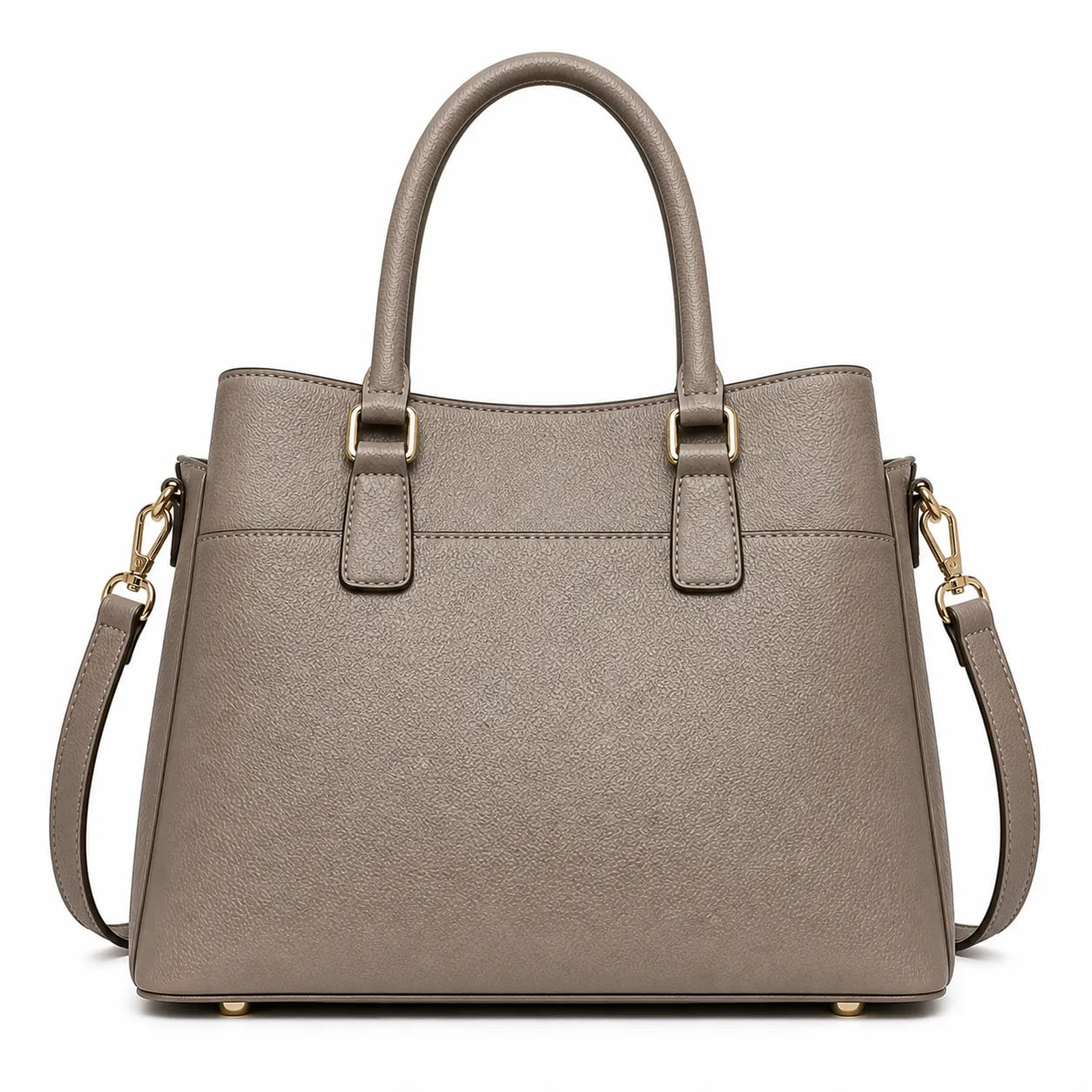 Elara Premium Taupe Top Handle Handbag with Shoulder Strap