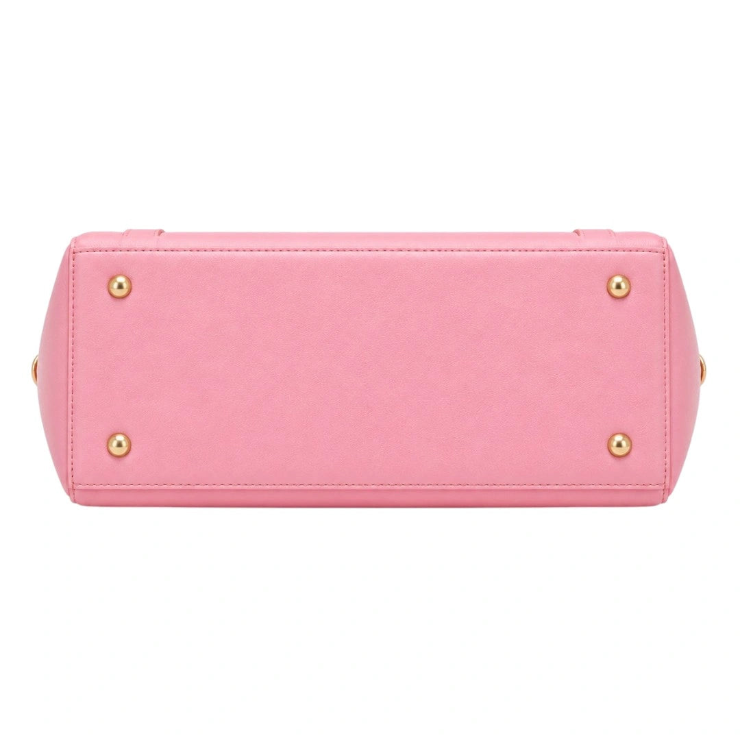 Elegant Pink Leather Tote Handbag for Women